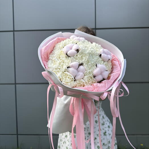Недное облако -диантусы стокие , хлопок 🎀💞