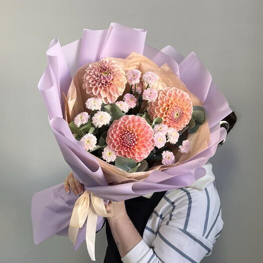 Букет с Георгинами «Яркое начало»💜