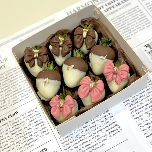 Клубника в шоколаде набор  «Бантики»🍓