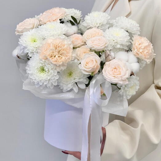 The flowers in the box are light