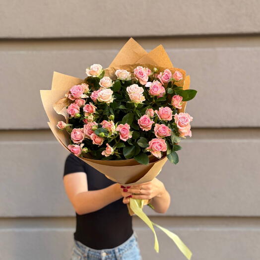 Букет «трепет первой любви» 💓 невероятно пышные кустовые розы 🌹