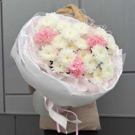 Букет из кустовых хризантем с сухоцветами🌸