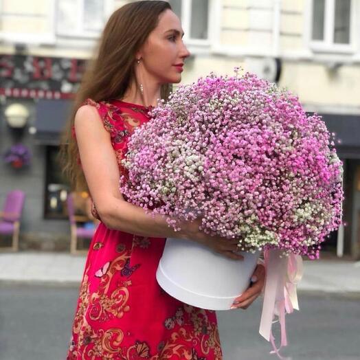 Цветы в коробке «Малиновый щербет»