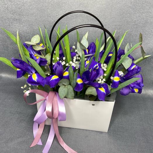 Irises in a box