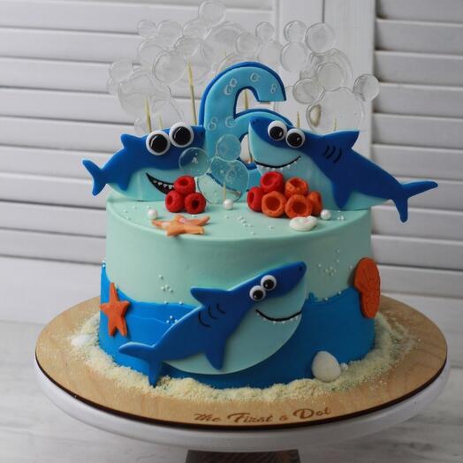 Pastel de cumpleaños del Tiburón