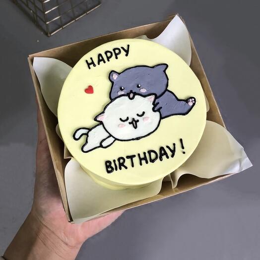 Бенто-торт "Кисы" Happy Birthday