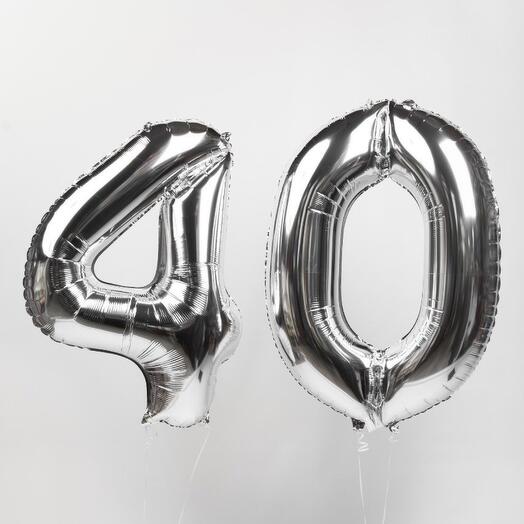 Balloons "For the 40th anniversary" 2 pcs