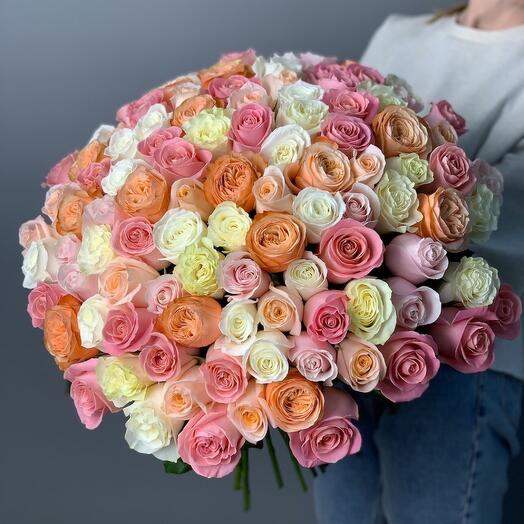 "101 roses, white-pink mix" 642
