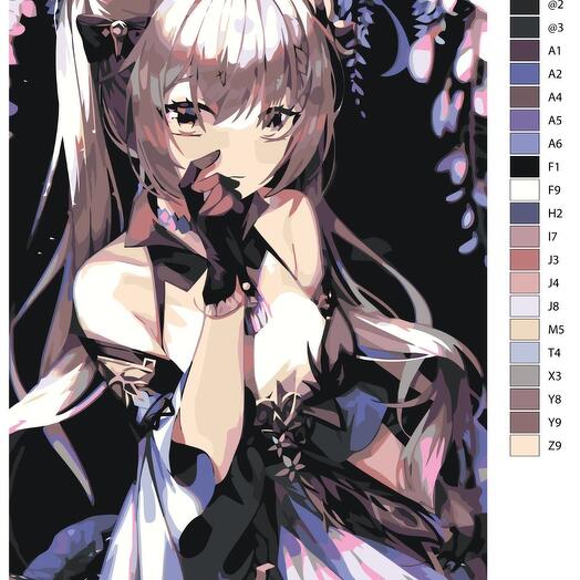 Картина по номерам S157 "Компьютерная игра - Genshin Impact (Геншин Импакт). Фишль" 50x70