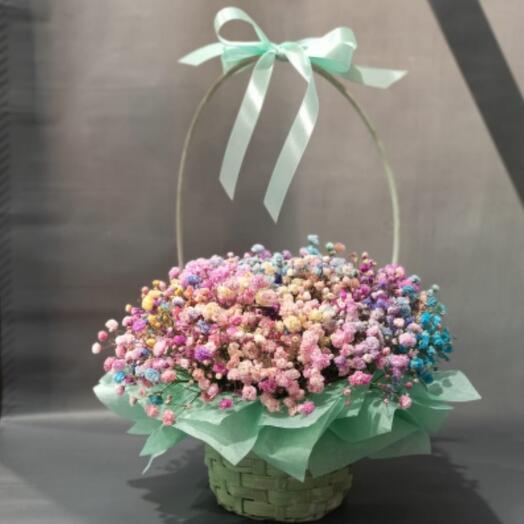 Rainbow Gypsophila Basket