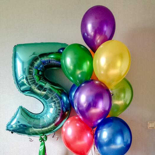 Набор из 10 шаров и цифра