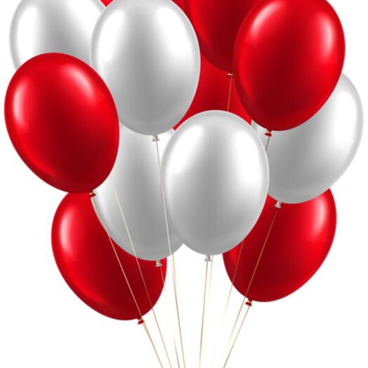 15 Mixed Red   White Balloons
