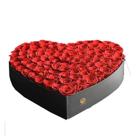 Malin - 100 Red Roses in Heart Box