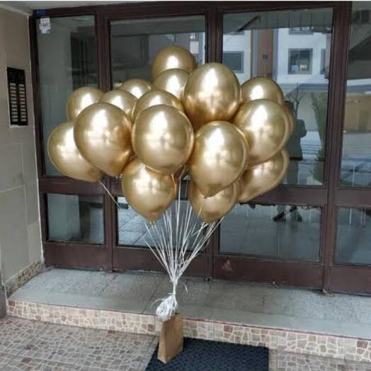 GOLD METALLIC BALLONS- 15PC