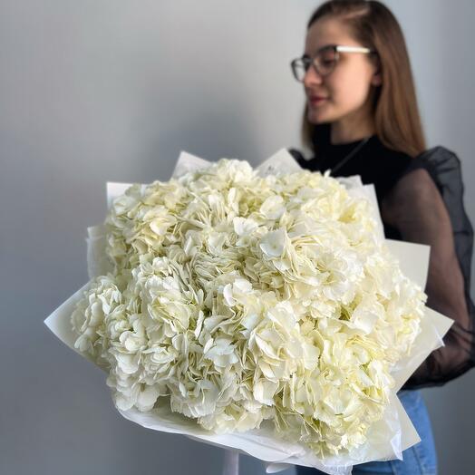 Букет из белых гортензий L