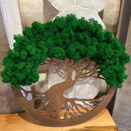 Панно Дерево жизни со мхом стабилизированным