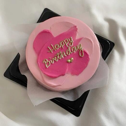 Бенто-торт happy birthday розовый