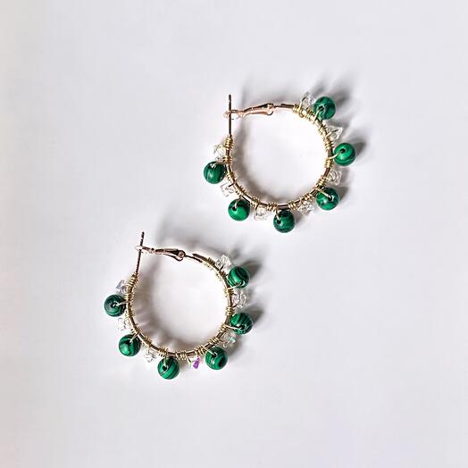 Серьги, коллекция Malachite