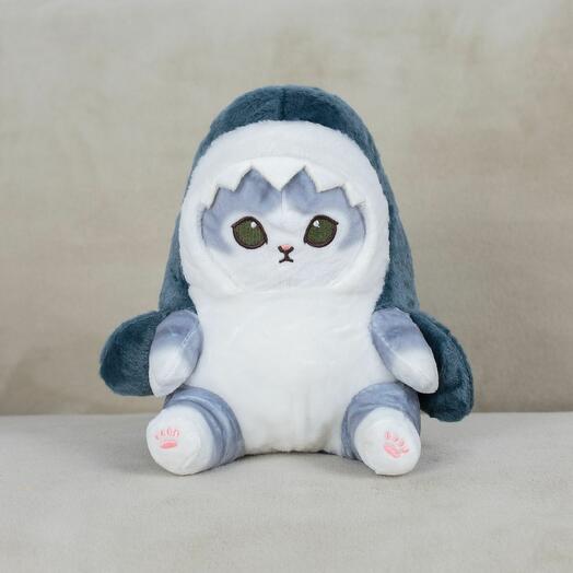Мягкая игрушка Кот для малышей / Плюшевый Котик для сна KiDWoW серый 20см
