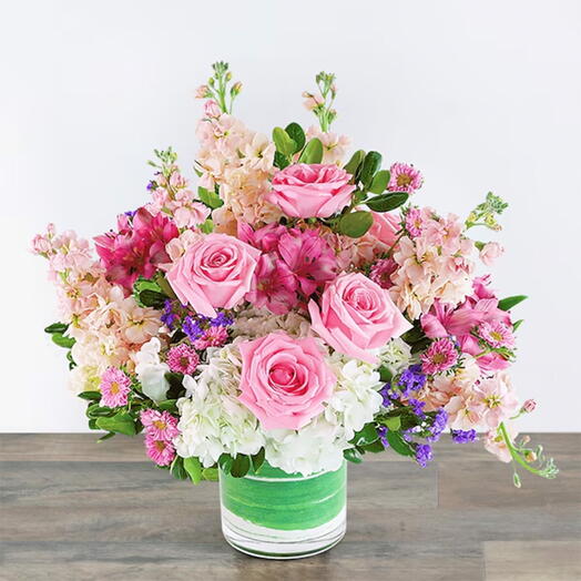 Pink and White Exotic Flowers in Vase