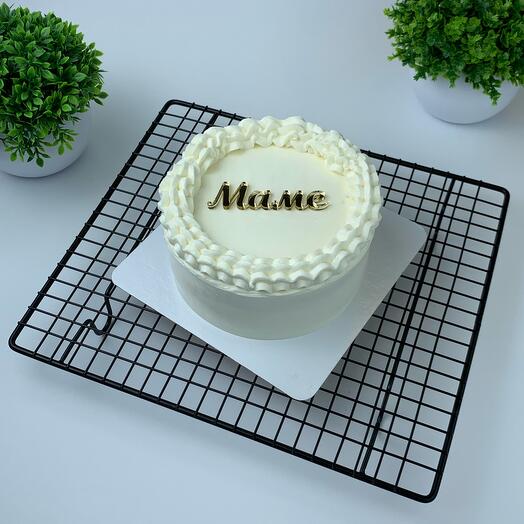 Бенто торт с рюшами и топпером "Маме"