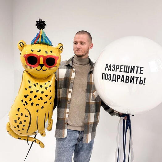 Набор с забавным леопардом