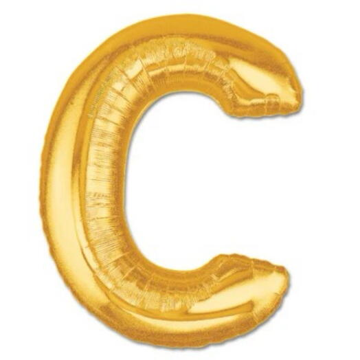 Letter C Golden Foil Balloon