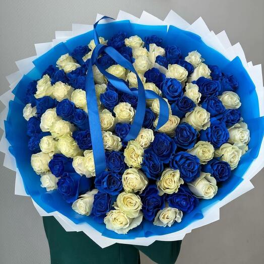 Букет из 101 эквадорских роз 💙🤍