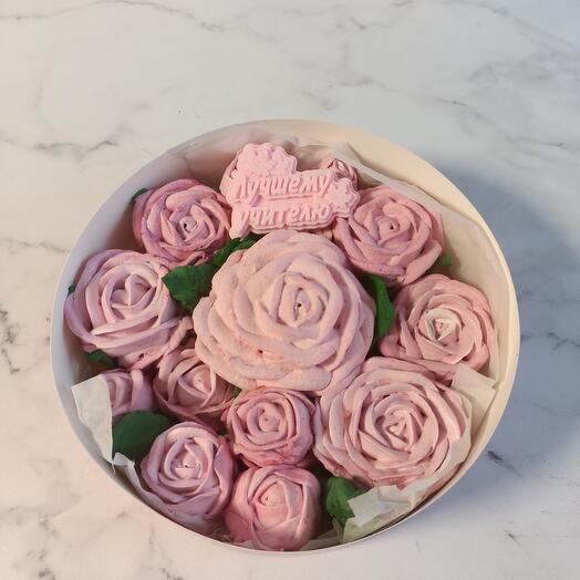 Коробка зефирных роз