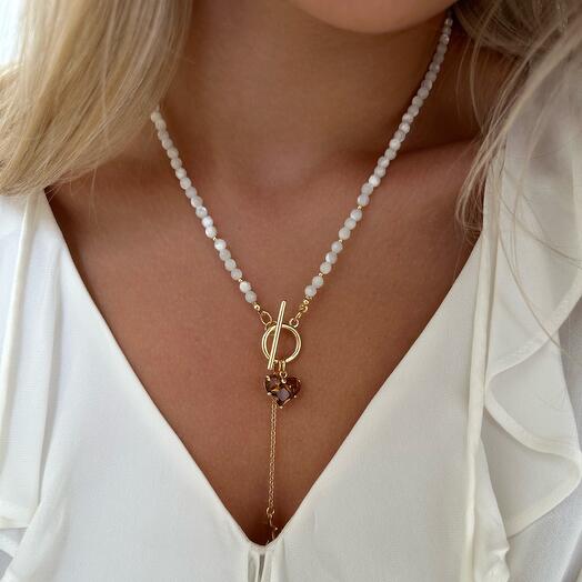 Колье "Мокко" из перламутра