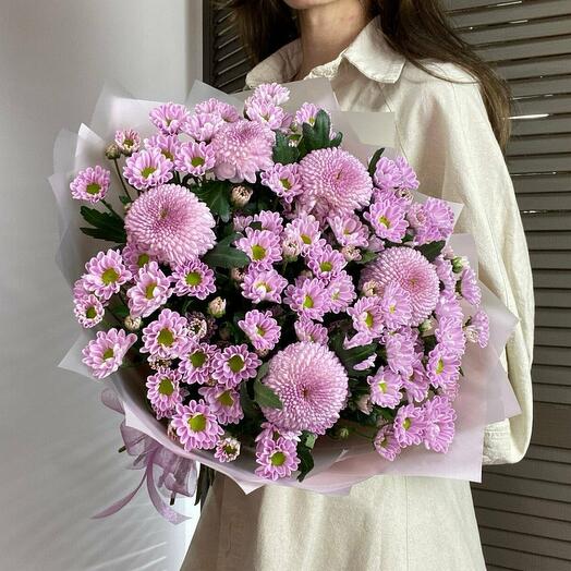 Букет кустовых хризантем и Момоко