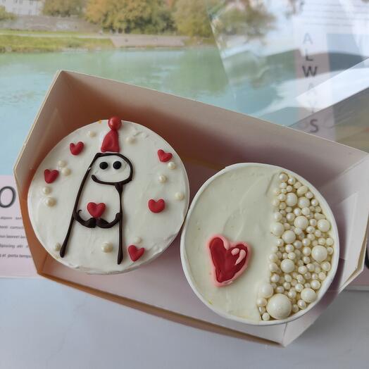 Cake ToGo БентоТорт в стакане сердце Ламба, для нее/него, день всех влюбленных