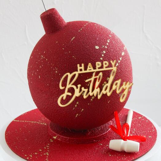 Bomba de la torta, bola de la torta en rojo