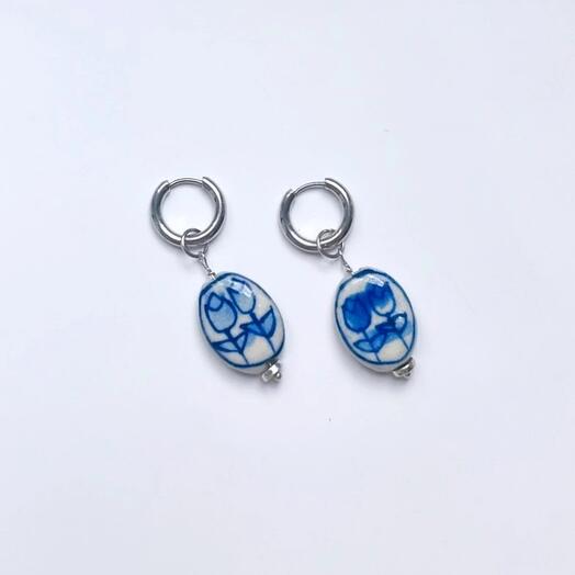 Серьги Blue floral