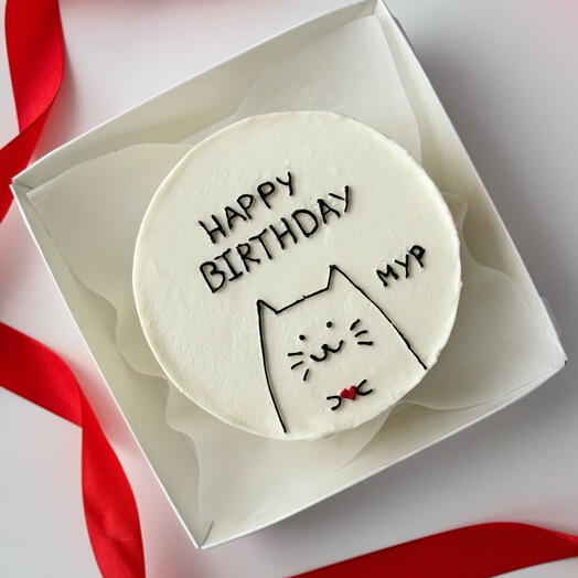 Бенто торт с котиком Happy Birthday