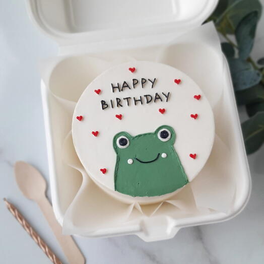 Бенто торт Happy birthday с лягушонком в подарок на День рождения