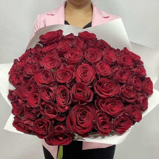 The roses are red. 51 pieces