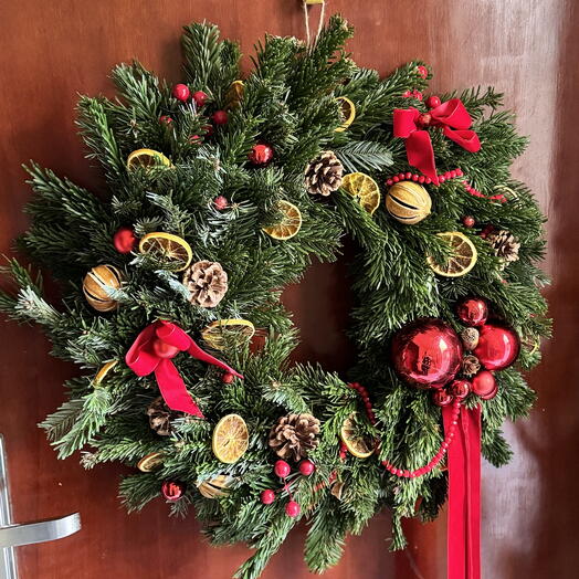 Red christmas wreath