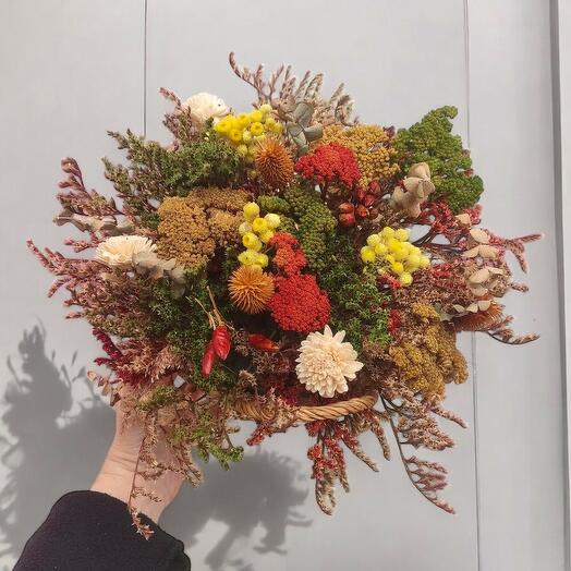 Basket of dried flowers