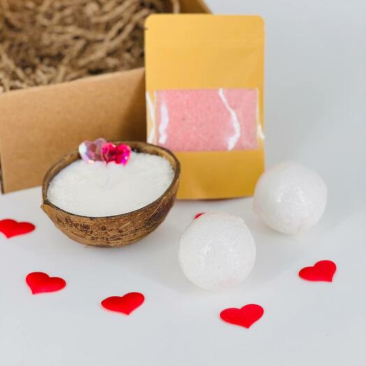Regalo de la muchacha de la belleza de la Caja con la vela del coco con el aroma de la recompensa
