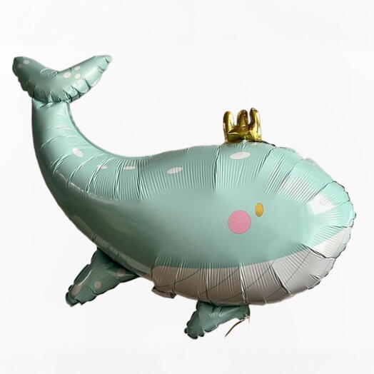 Воздушный шар гелий «Голубой кит». Helium foil balloon Blue whale