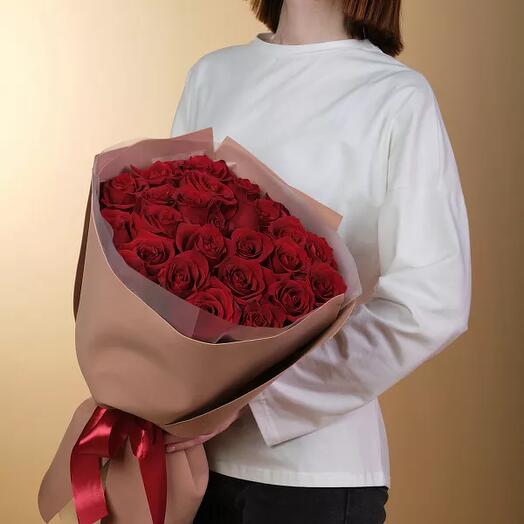 Букет из 25 красных роз 40-50 см (Эквадор)