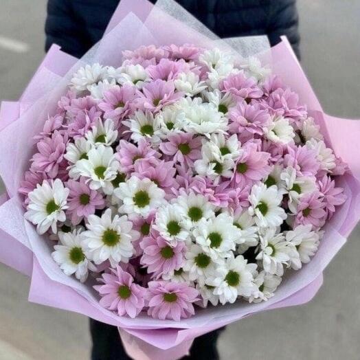 Букет из хризантем "Фламинго"