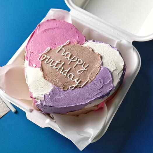 ПП бенто-торт сердце "happy birthday" без сахара
