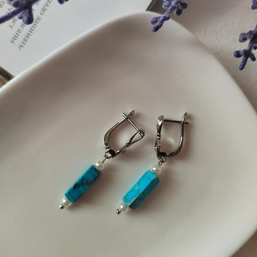 Серьги из имитации бирюзы