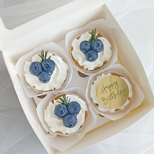 Cupcakes "Happy birthday" 4 pieces