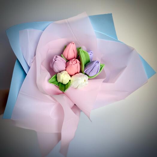 🌷 Букет из тюльпанов "Spring Tenderness" мыльных