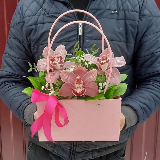 Flores en Caja orquídea Rosa