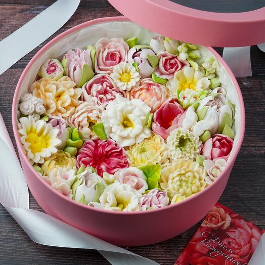 Букет из зефира. Цветы(розы) в коробке