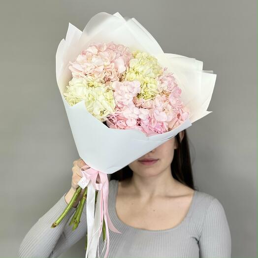 Bouquet of 5 hydrangeas "Pink"